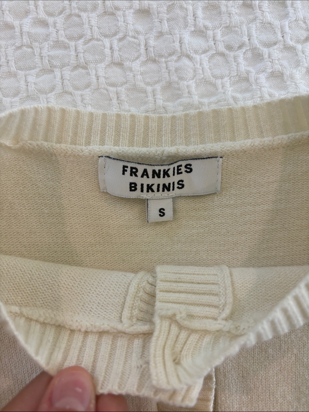 Frankie’s bikinis Cloud Knit Button-Up Cardigan - Cream - Picture 6 of 8